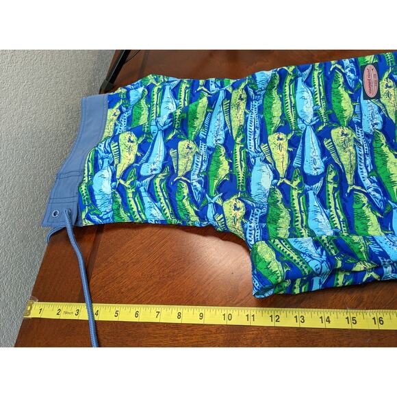 Vineyard Vines Swim Trunks 34 Blue Fish Beach Outdoor Board Shorts Beach Pool - Picture 9 of 12